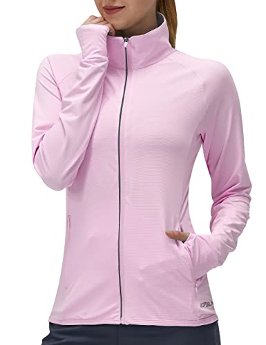 Image of Women's UPF 50+ UV Sun Protection Clothing Long Sleeve Athletic Hiking Shirts Lightweight SPF Zip Up Outdoor Jacket