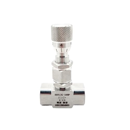 Vanne à pointeau BSPP 2mm droite en inox 304 pour micro-régulation de débit - 5