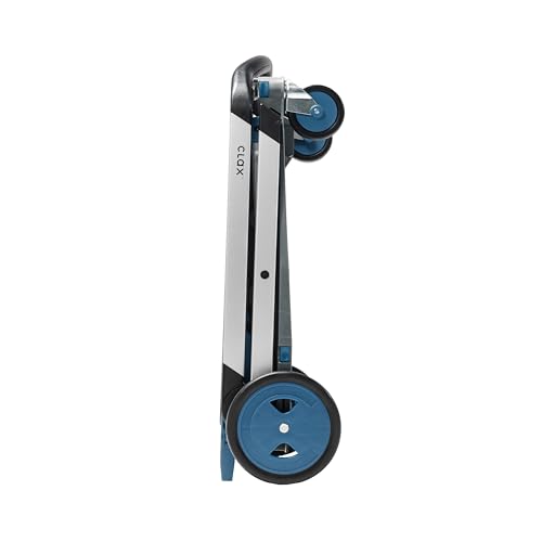Image of CLAX The Original | Made in Germany | Multi use Functional Collapsible Carts | Mobile Folding Trolley | Shopping Cart with Storage Crate (Blue)