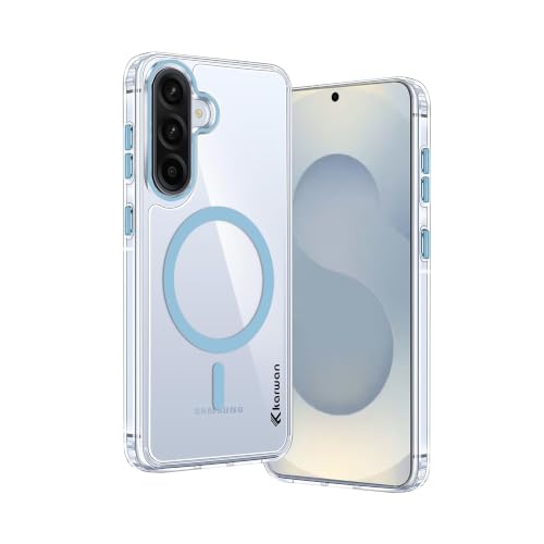 Image of KARWAN Crystal Clear Transparent Back Cover Case with Camera Protection,Compatible with Samsung A36 /A56, Anti Yellow Clear Shockproof Scratch Resistant Case with Magnetic MagEaze Wireless Charging