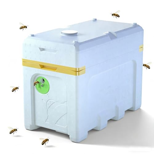 Benefitbee 3-in-1 6-Frame Langstroth Beehive for Bees | Queen Mating Nuc Box Yard Swarm Trap & Integrated Top Feeder | Lightweight Durable & Cost-Effective Beekeeping Solution (No Frames Included)