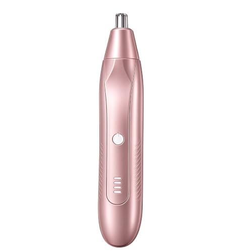 OMAMORI Nose Hair Trimmer for Men, Electric Nose Ear Eyebrow Grooming Kit, Rose Gold