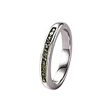Schienebreite ca. 3,6 mm Giorgio Martello Milano Ring Mit Olivfarbigen Zirkonia, Silber 925 Olive, 54 925 Sterling Silber