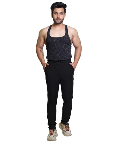 Image of Track Pant for Men - Polycotton Joggers, Gym Pants & Lowers for Men with Adjustable Waist, Moisture-Wicking Fabric & Pockets - Cargo & Ideal Sports Pajamas for Workout & Casual Wear