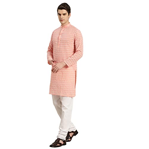 Image of SOJANYA (Since 1958 Men's Cotton Floral Regular Kurta Pyjama Set