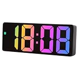 Azonelife Reloj Despertador Digital LED, Pantalla Grande con Hora Fecha y Temperatura, 2 Modos de Alimentacion (USB/Bateria), Brillo Ajustable, Control por Voz, Función Snooze, Reloj Silencioso