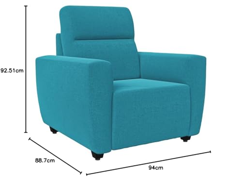 Image of Wakefit Sofa Set | 3 Year Warranty | Sofa 1 Seater, 1 Seater Sofa for Living Room, Wooden Sofa Set, Sofa Set Single Seater - Belize(Malphino : Malibu Green)