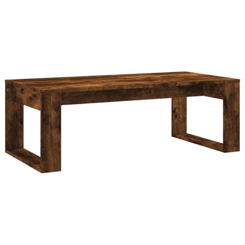 vidaXL Salontafel 102x50x35 cm bewerkt hout gerookt eikenkleurig, bijzettafel, woonkamertafel, middentafel, banktafel, bank tafel, accenttafel