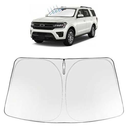 Image of Proadsy Windshield Sun Shade Custom Fit Ford Expedition 2018-2026 Foldable Front Sunshade Protector Sun Visor Blocks UV Rays Keep Car Cooler Accessories