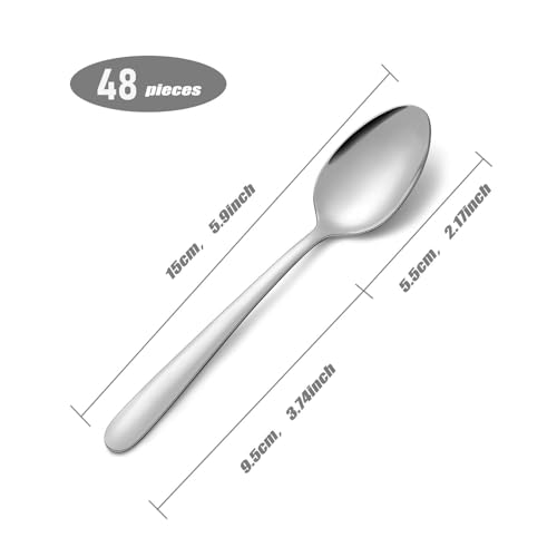 Lot de 48 cuillères à café à la finition miroir pour une table élégante - 2