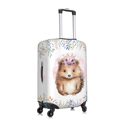 Spandex Travel Luggage Cover Printed Porcupine Flowers Double-Sided Suitcase Protector Bag,Dust-Proof Cratch-Resistant Durable Baggage Covers For Kid Adult,Small3