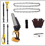 Roadtime 2-In-1 Akku Teleskop Kettensäge & 8 Zoll Mettensäge für Makita 18V(ohne Akku),Bürstenloser Hochentaster Astsäge mit 2 Ersatzkette,FüR Baumzweige, Holzschneiden,VerläNgerungsstange Bis 4.2m