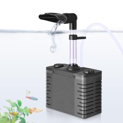 FEDOUR 3-in-1 Ultra Leise Aquarium Schwammfilter, Multi-Filtration Aquarium Innenfilter mit Biochemischem Schwamm & Keramische Kugeln, für 20-80L Aquarium