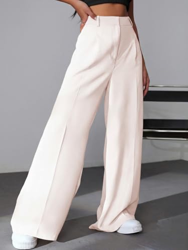 Image of GRECIILOOKS Women High Rise High Waist Trousers Flared Korean Style Formal Pants| Elegant Workwear for Office, College & Events (Available in Plus Size)