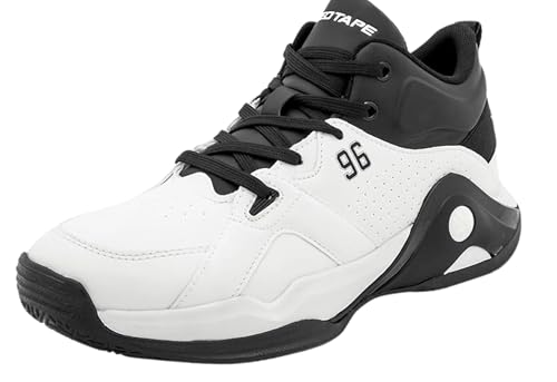 Image of Red Tape Men's Sneakers Black White Pu Round Toe Lace-Up Flexible Support