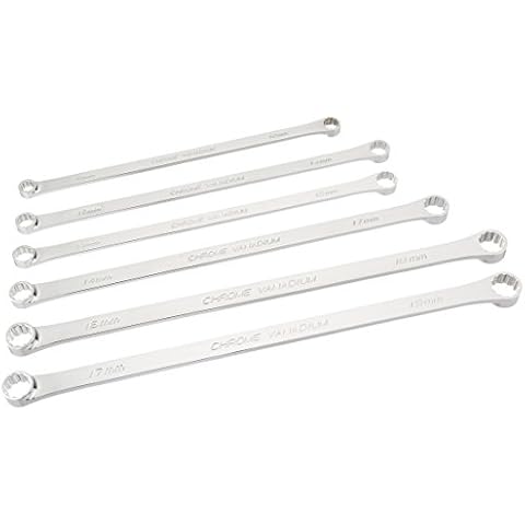 Genius Tools 6 Piece Metric Extra Long Box End Wrench Set 10mm-19mm DE-706M Cover