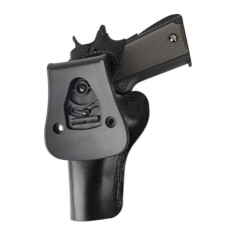 OWB 1911 Leather Holster with Adjustable Cant fit 4" - 5" Barrel 1911 Pistol - Colt 1911, Kimber 1911, Springfield 1911, Taurus PT1911, S&W 1911, Remington 1911, Sig 1911, Rock Island 1911 Cover