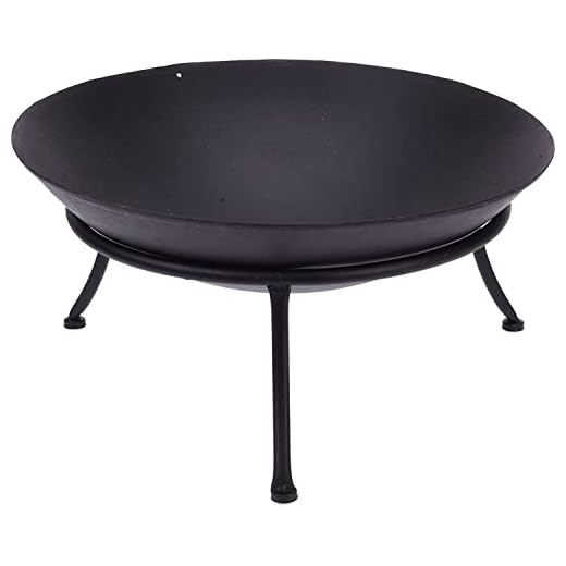 ENORME BRACIERE Cestino per il Fuoco braciere da Terrazzo Acciaio Nero NUOVO Elegante (47 cm)