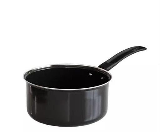 Image of Ceramic Coated Cast Iron Non Stick Induction Cookware Set 6 Piece Kadai Fry Pan Tawa Saucepan Milk Pan Kitchen Set Black Free Size
