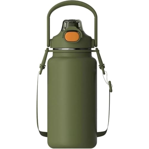 Dearolling保温? スポーツジャグ サーモス1L/1.3L真空断熱 ワンタッチ マグボトル 保温 保冷洗いやすい 広口 ステンレス カバー 洗浄用スポンジ付き 女の子 男の子 おしゃれ 大人 子供 ブラック 水筒 スポーツ 子供用 ステンレス 水筒