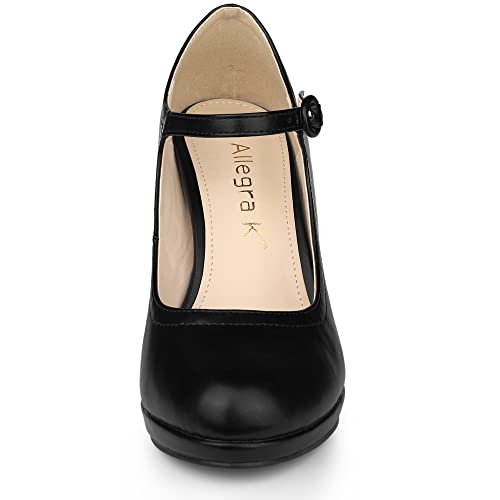 Allegra K Women's Platform Round Toe Ankle Strap Mary Jane Shoes Pump Stiletto Heel Pumps3