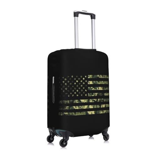 American Flag Camo Luggage Cover Protector Anti-Scratch Washable Fits 18-32 Inch Luggage-Small3