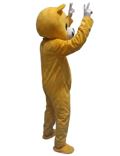 Image of BookMyCostume Fleece Buy Funny Yellow Prank Bear Mascot Costume For Instagram Youtube Videos Making & Events | Adults | Full Size