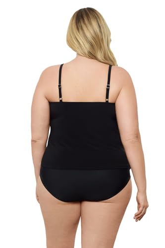 Aqua Green Womens Triple Ruffle Tier Swim Tankini Top with Adjustable Straps3