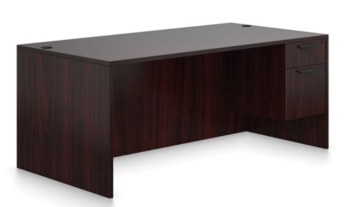 Offices To Go Office Desk Office Desk Dimensions: 71"W X 36"D X 29 1/2"H One Hanging Box/File Pedestal W/Lock - American Mahogany