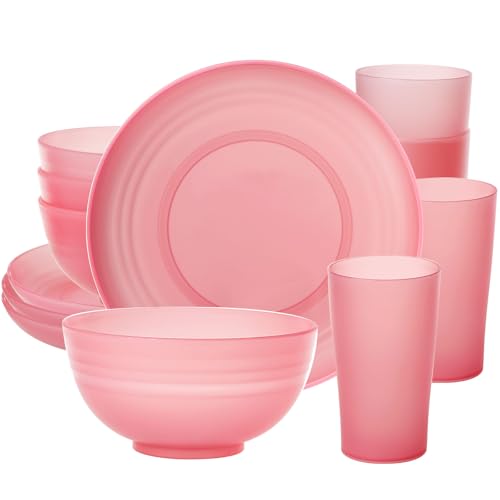Greentainer Geschirrsets aus Kunststoff (12pcs) | Leichtes und...
