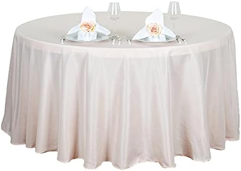 Miniatura 4 de 10 manteles redondos de poliéster de 132 pulgadas color rubor para bodas, fiestas, banquetes, recepciones, eventos, cocina, comedor