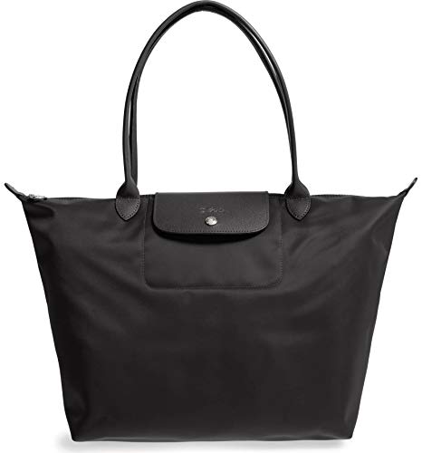 Longchamp 'Large Le Pliage Neo' Nylon Tote Shoulder Bag, Black