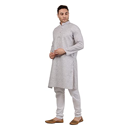 Image of Amazon Brand - Anarva Men's Pastel Linen Kurta Pyjama Set