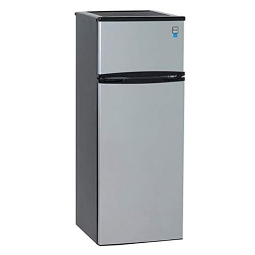 Avanti RA7316PST 2-Door Apartment Size Refrigerator, Black with Platinum Finish