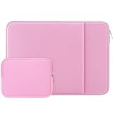 RAINYEAR 14 pollici Manicotto del computer portatile compatibile con 14 Pollici Notebook Chromebook, 15 Pollici Macbook Pro M4 M3 M2 Caso con tasca frontale Accessori Pouch, Rosa