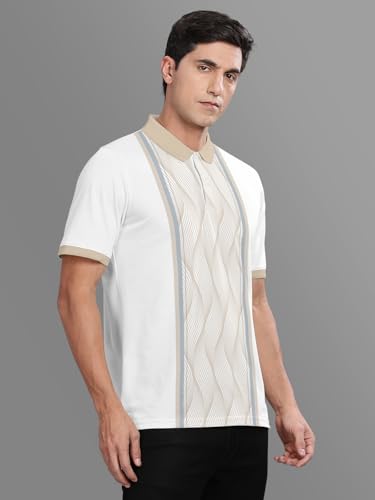 Image of BULLMER Trendy Colour-Block /Graphic Printed Collar /Polo Neck Tshirt for Men