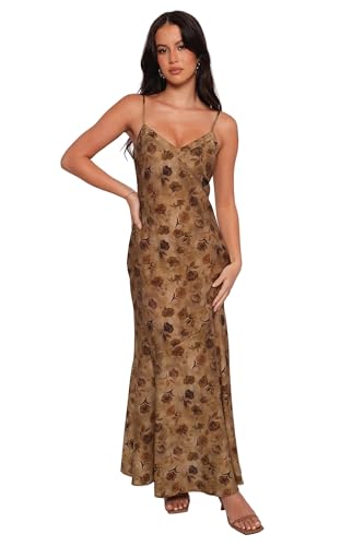 Petal & Pup Women's Fia Midi Dress-Tan Floral