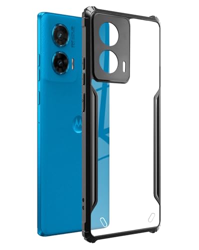 Image of Spazy Case Moto G96 Back Cover | Transparent Crystal Clear Hard PC Back Case with TPU Bumper, Drop Protection Case Cover for Moto G96