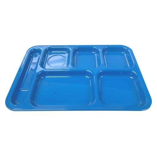 ML801BL Tray, 14-1/2"W x 10"D x 1-1/8"H, Left Hand (6) Compartment, Blue, Melamine, NSF, Pack of 12