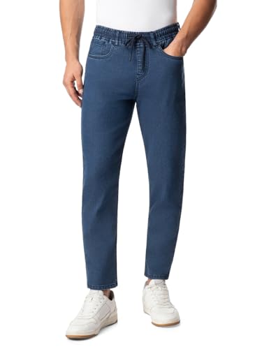 Image of INKD Men's Jogger Jeans - Mid-Rise | Cotton Blend | Stretchable Fabric| Elasticated Waistband | Classic 5 Pocket Styling | Jeans for Men | Men's Bottomwear (Available in Plus Sizes)