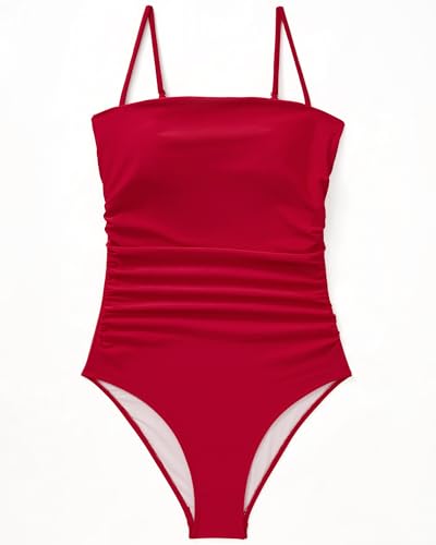 Image of SUUKSESS Women Sexy One Piece Swimsuit Tummy Control Square Neck Bathing Suit