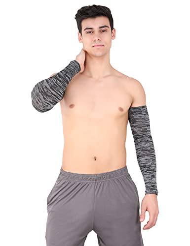 Image of NEVER LOSE Printed Arm Sleeves for Men & Women, Stretchable Breathable Compression Sports Sleeves for Gym, Cycling, Running, Driving & Outdoor Activities (Pack of 2 Pairs)