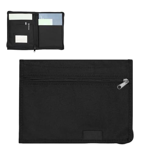 XQMMGO Carpeta para documentos, bolsa de almacenamiento de documentos, bolsa de almacenamiento portátil, manual del vehículo, tarjeta, licencia de conducir, accesorios para coche (negro)