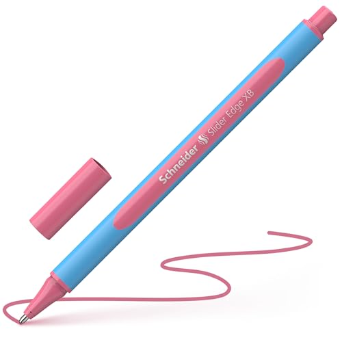 Image of Schneider 152222 Slider Edge Pastel XB Ballpoint Pen (Triangular Pens with Line Width XB) Pack of 10 Flamingo