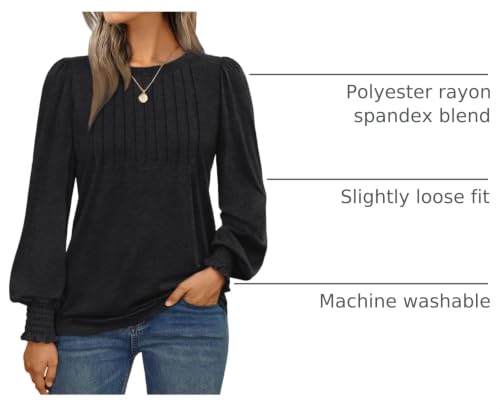 Image of AUTOMET Womens Long Sleeve Shirts Fall Blouses Tops Business Casual Outfits