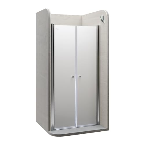 i-flair LIMA Duschtür 84x195 cm Nischentür mit Pendeltüren Satiniert, Verstellbereich 84-88 cm – 6 mm ESG Sicherheitsglas, Nanobeschichtung, Hebe-Senkmechanismus - DTF