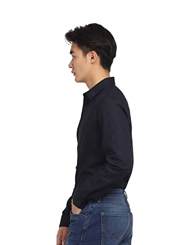 Image of JACK & JONES Men's Solid Slim Fit Spread-Collar Casual Shirt