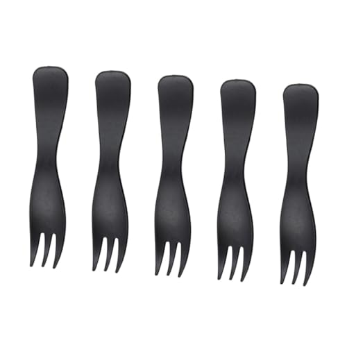 Healeved 100pcs Disposable Plastic Forks Elegant Wave Cake Picks for Parties Weddings and Birthdays Black Color for Appetizers Fruits and Desserts
