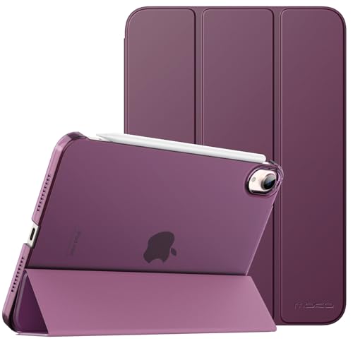 MoKo for iPad mini 7 (A17 Pro) Generation Case 2024, iPad mini 6 Case 2021, 8.3-inch Slim Lightweight Protective Hard Back PC Shell Stand Cover Support Touch ID, Auto Wake/Sleep, Dark Purple
