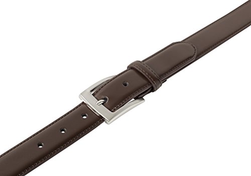 Sportoli Mens Classic Stitched Genuine Leather Uniform Belt - Brown (48)4
